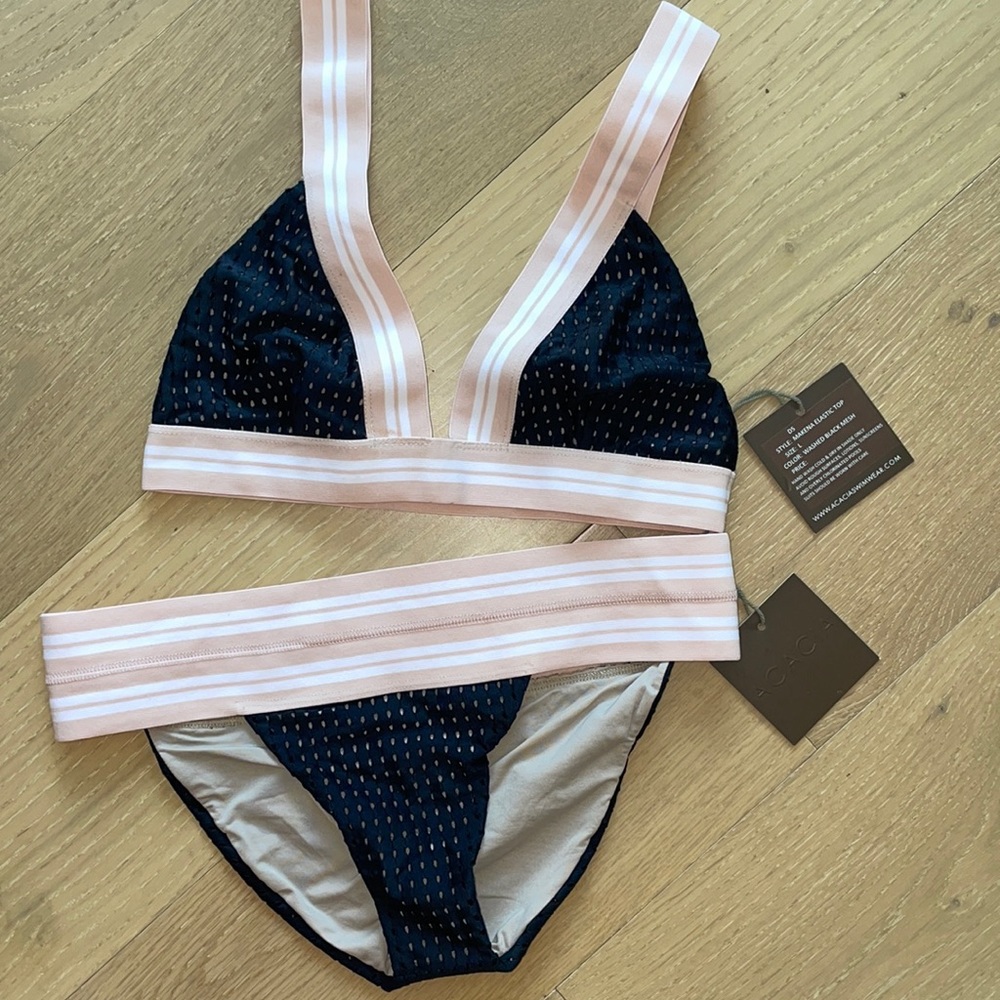 Acacia black mesh bikini